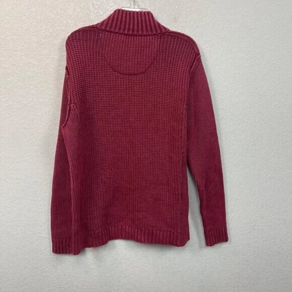 Carbon 2 Cobalt Heavy Knit Henley Cotton Mock Neck Sweater Mens Large MSRP $129 - Picture 6 of 6